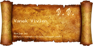 Vanek Vivien névjegykártya